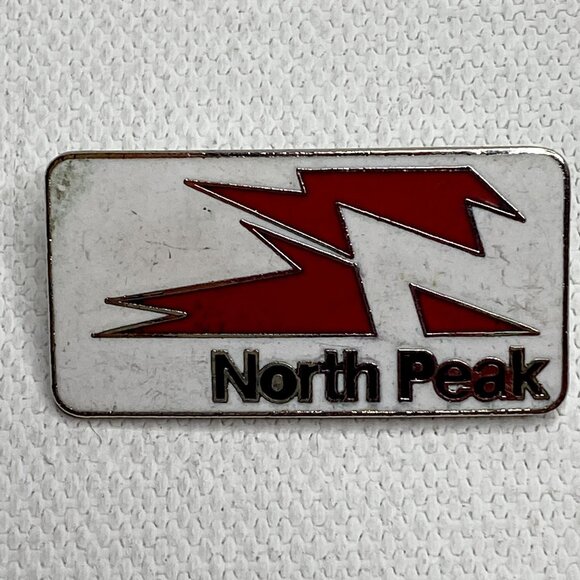 North Peak Ski Resort Logo Metal Pin Lapel Skiing Red White - Picture 1 of 2